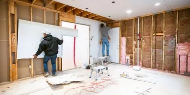 Internal gut renovation, insulation and plasterboard