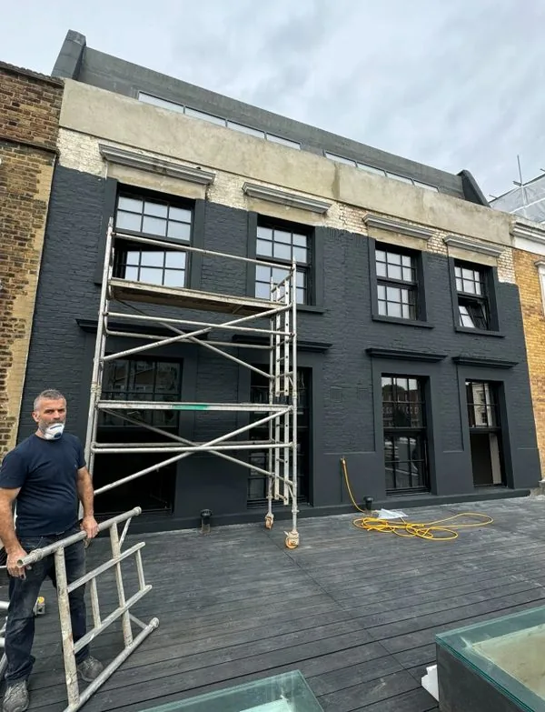 Completed commercial facade, London
